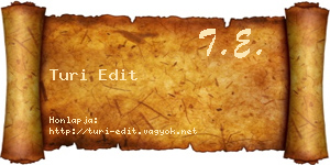 Turi Edit névjegykártya